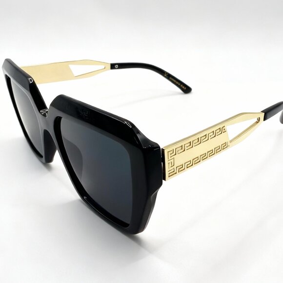NEW Magestic Luxe Iconic Glam Trendy Designer Style Sunglasses - Black & Gold - Picture 4 of 5
